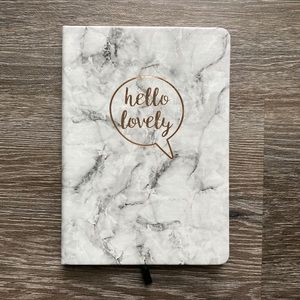 Marble 'Hello Lovely' Lined Notebook